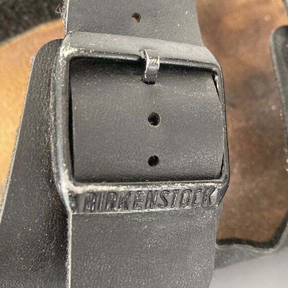Birkenstock Arizona Birko-Flor Black Leather Sandals US 8-8.5 Boho Coastal Beach - Picture 8 of 15